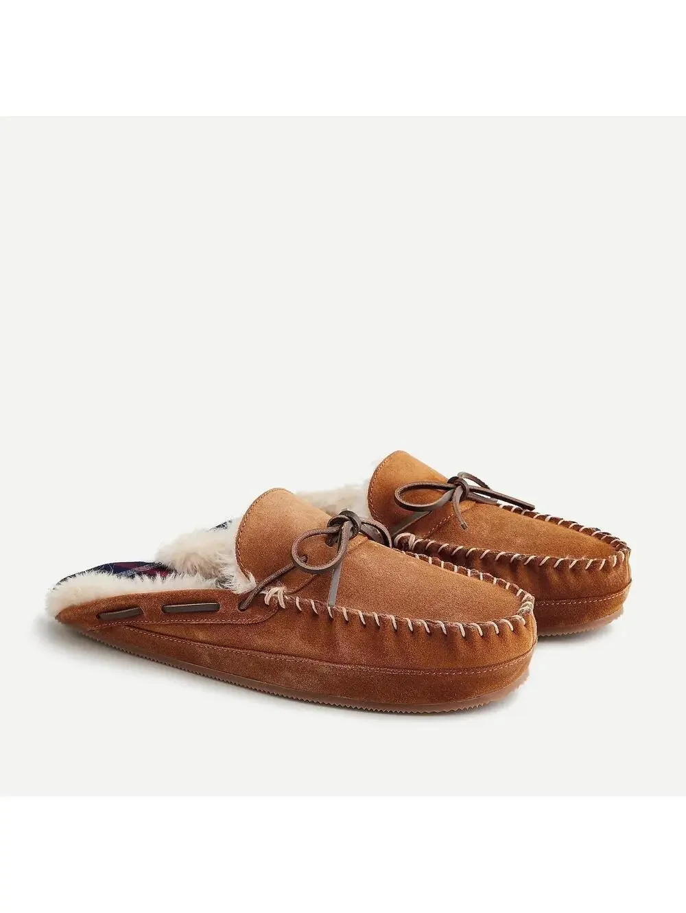 J Crew Men's Suede faux-shearling scuff slippers Item AT385